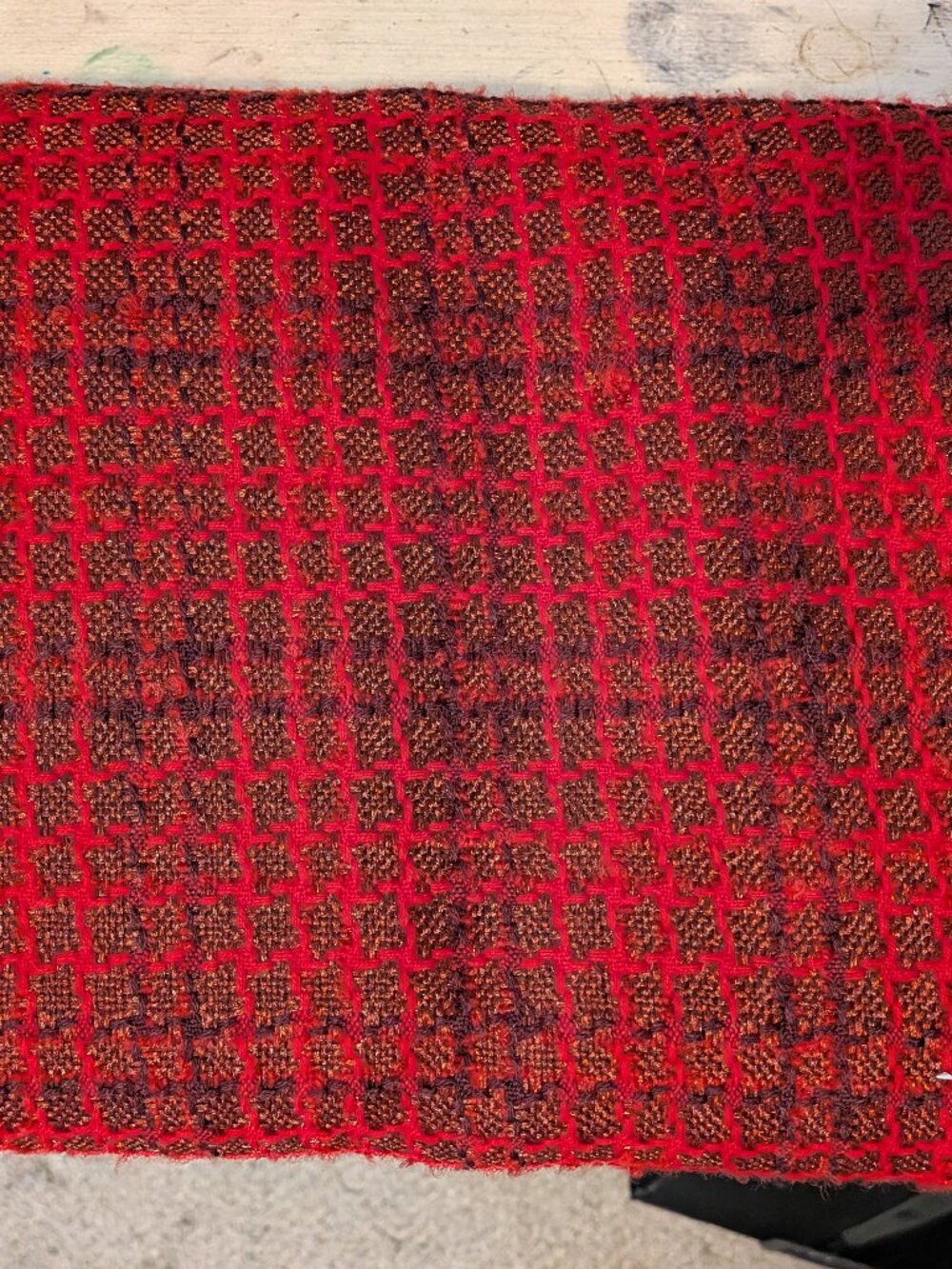 4+ yds. gorgeous red/copper designer Linton Tweeds fabric